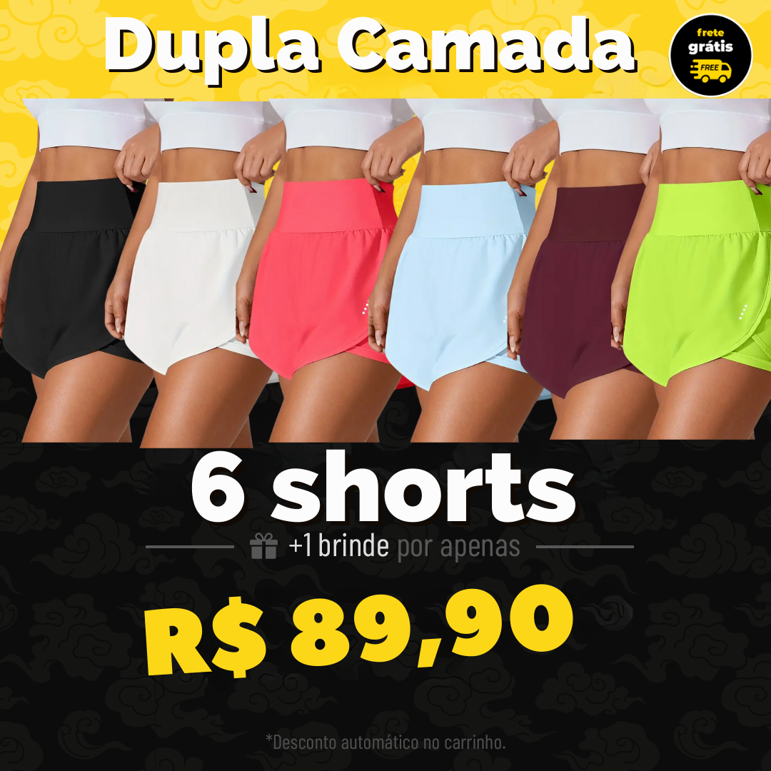 Leve 6 Short Premium Dupla Camada + Entrega Segura - Envio Nacional