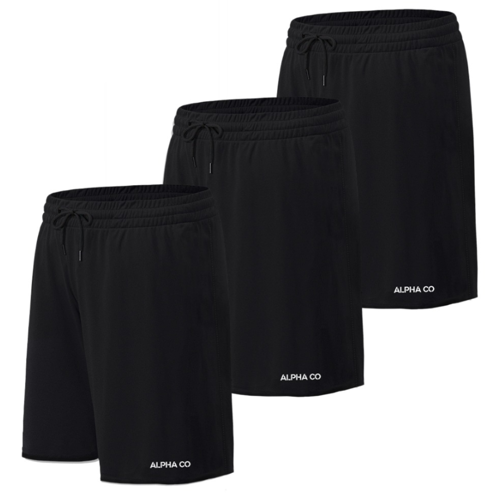 Kit 3 Shorts Pretos Dry Fit Essential