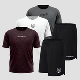 Kit Esportivo Dry Fit 3 Camisetas + 2 Bermudas